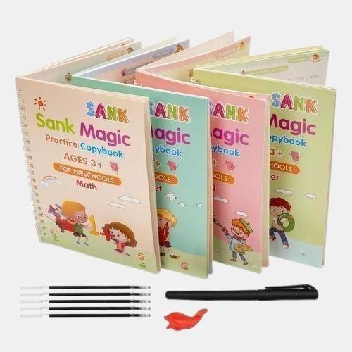 Magic Handwriting Practice Set (4 BOOKS,1 PEN,1 GRIP,10 REFILL)